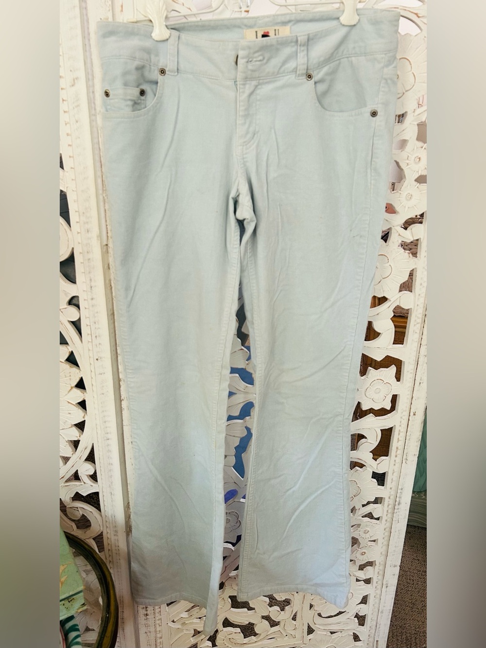 Women's Light Blue Boot Cut corduroy— Stretch Flare Pant